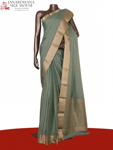 Pure Jacquard Butta Mysore Crepe Silk Saree